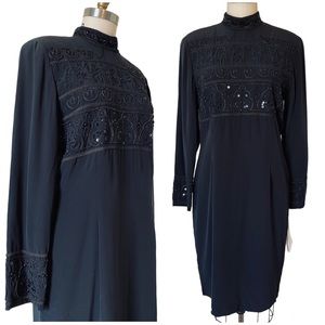 80’s/90’s Silk Beaded Sheath Dress